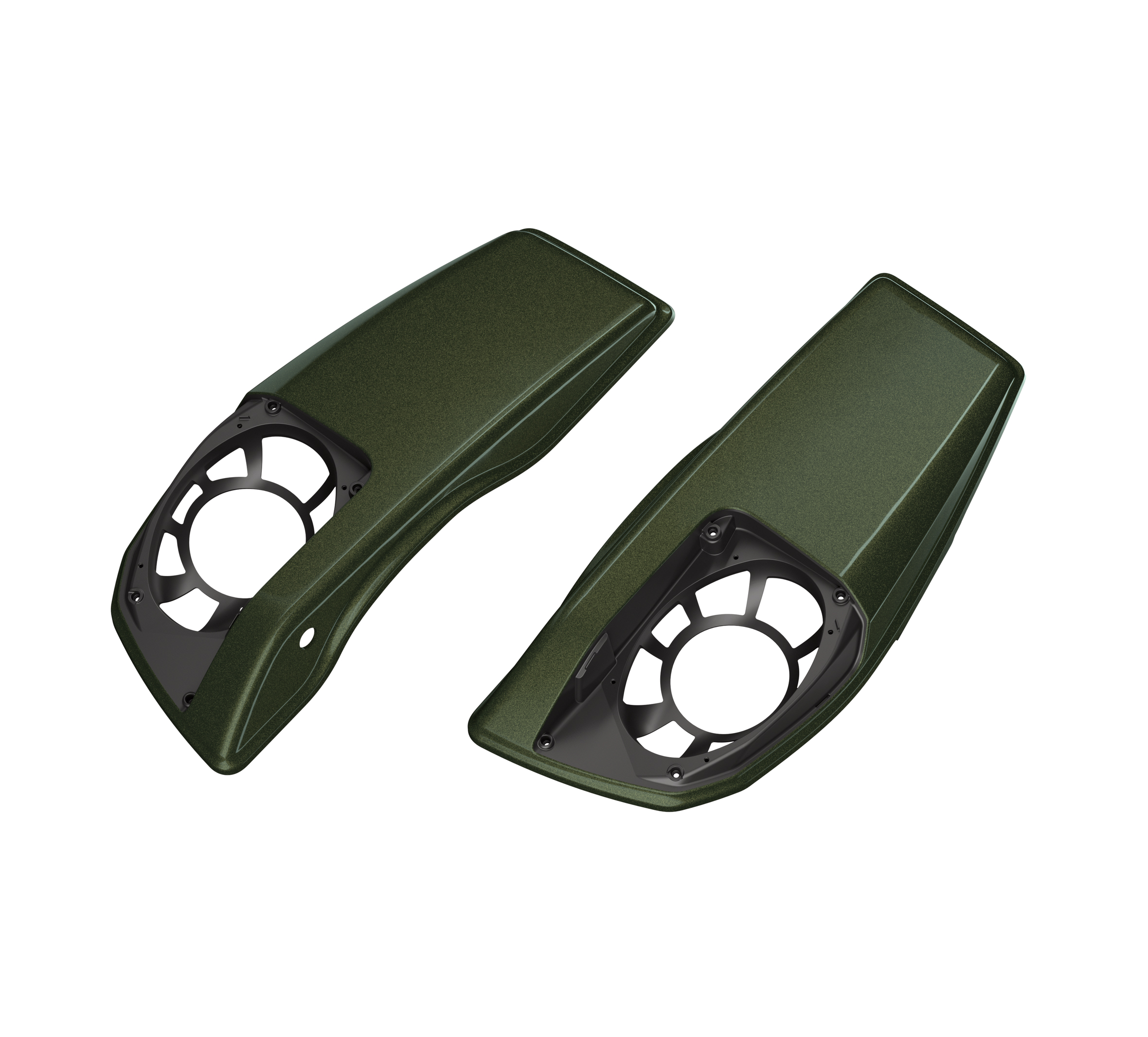 Saddlebag Speaker Lids – Olive Steel Metallic